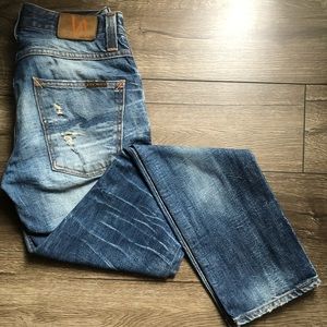 Nudie Jeans Grim Tim Crinkled In 31x32